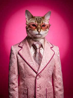 The Rose Brocade Showman - Bengal Pop Art Canvas | Fabled Paws
