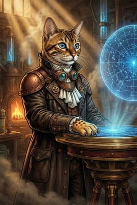 The Burnished Meridian Scout - Bengal Explorer Portrait | Fabled Paws