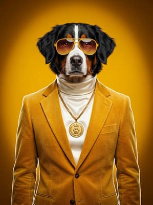 The Citrine Corduroy Charmer - bernese mountain dog Portrait | Fabled Paws