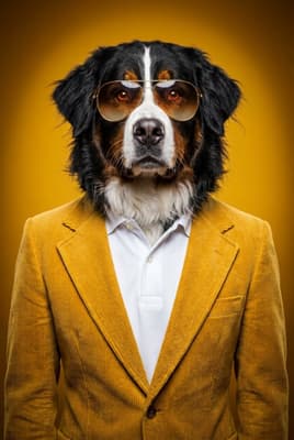 The Honey Corduroy Voyager - bernese mountain dog Pop Art Portrait | Fabled Paws