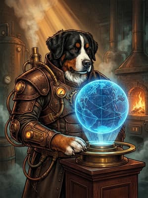 Steampunk Inventor pet art