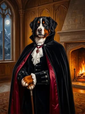 Bernese Mountain Dog The Nocturnal Aristocrat Sovereign - Noble Pet Art Lookbook | Fabled Paws