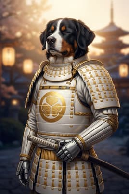 The Ivory Lotus Guardian - Bernese Mountain Dog Portrait | Fabled Paws