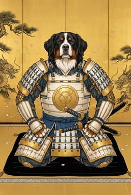 The Gilded Lotus Peacekeeper - bernese mountain dog Portrait | Fabled Paws