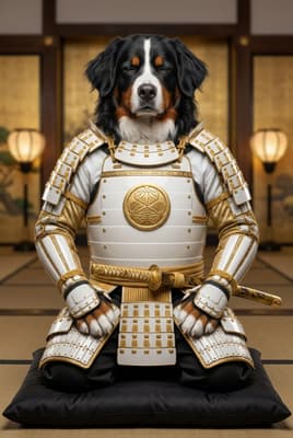 The Ivory Lotus Peacekeeper - Bernese Mountain Dog Portrait | Fabled Paws