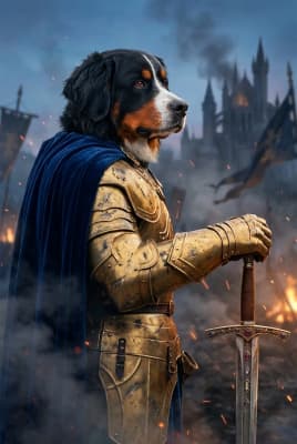 The Sapphire Mantle Voyager - Bernese Mountain Dog Portrait | Fabled Paws