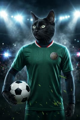 The Immortal Legend - Black Cat Custom Soccer Portrait | League Night Soccer Season