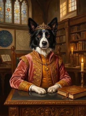 Border Collie Celestial Magus Dawn Weaver - Noble Pet Art Lookbook | Fabled Paws