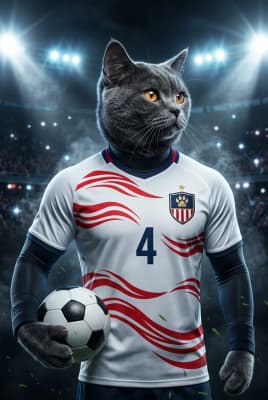 The Immortal Legend - British Shorthair Custom Soccer Portrait | Soccer Season