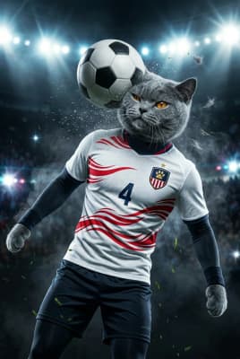 The Match-Winning Champion - British Shorthair Custom Soccer Portrait | Match Day Soccer Season
