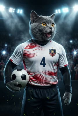 The Match-Winning Champion - British Shorthair Custom Soccer Portrait | Soccer Season