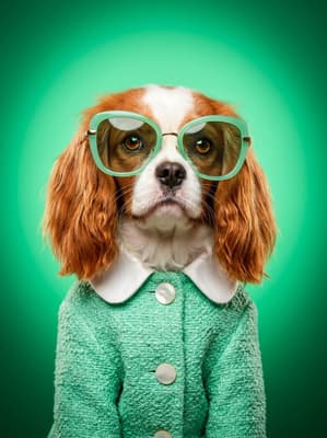 The Mint Tweed Trendsetter - Cavalier King Charles Portrait | Fabled Paws