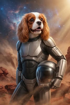 The Gilded Nebula Scout - Cavalier King Charles Portrait | Fabled Paws