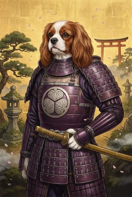 The Violet Crest Bushido - Cavalier King Charles Portrait | Fabled Paws