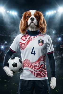 The Match-Winning Champion - Cavalier King Charles Custom Soccer Portrait | Soccer Season
