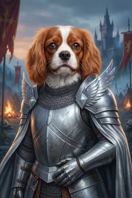 The Silver-Winged Peacekeeper - Cavalier King Charles Portrait | Fabled Paws
