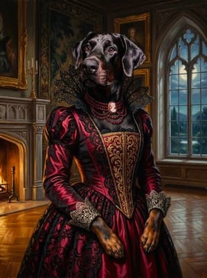 Doberman Nocturnal Aristocrat Countess - Noble Pet Art Lookbook | Fabled Paws