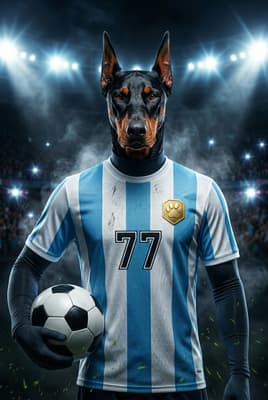The Immortal Legend - Doberman Custom Soccer Portrait | Soccer Season