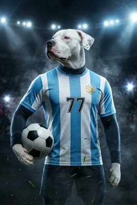 The Immortal Legend - Dogo Argentino Elite Custom Soccer Portrait | Soccer Season