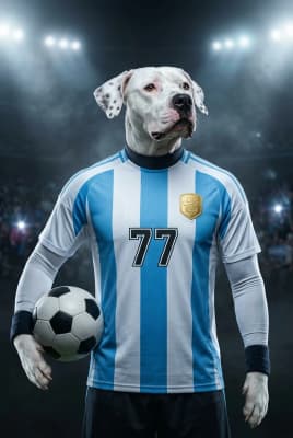 The Immortal Legend - Dogo Argentino Custom Soccer Portrait | Soccer Season