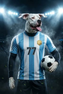 The Match-Winning Champion - Dogo Argentino Custom Soccer Portrait | Soccer Season