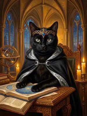 Domestic Shorthair Celestial Magus Mystic Sovereign - Noble Art Lookbook | Fabled Paws