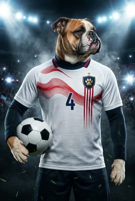 The Immortal Legend - English Bulldog Custom Soccer Portrait | Soccer Season