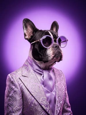 The Amethyst Deco Trendsetter - french bulldog Pop Art Portrait | Fabled Paws