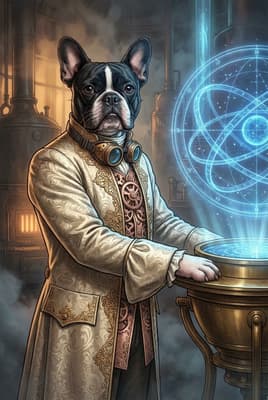 The Cream Brocade Artificer - French Bulldog Canvas Art | Fabled Paws