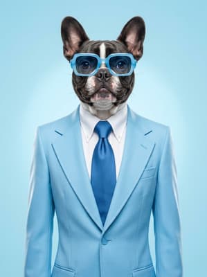 The Azure Spectacle Director - French Bulldog Executive Portrait | Fabled Paws