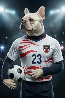The Immortal Legend - French Bulldog Custom Soccer Portrait | Soccer Season