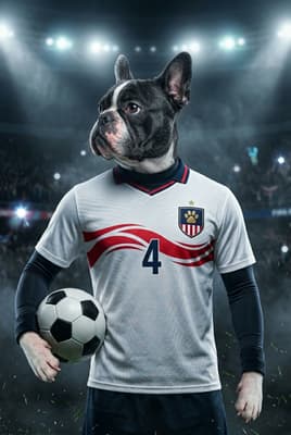 The Match-Winning Champion - French Bulldog Custom Soccer Portrait | League Night Soccer Season