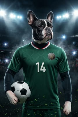 The Match-Winning Champion - French Bulldog Custom Soccer Portrait | Derby Day Soccer Season