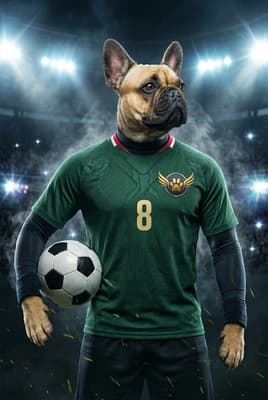 The Match-Winning Champion - French Bulldog Custom Soccer Portrait | Match Day Soccer Season