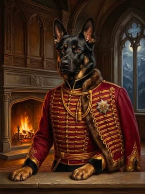 German Shepherd Nocturnal Aristocrat Imperial Hussar - Legend Lookbook | Fabled Paws