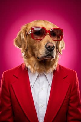 The Candy Apple Blazer Executive - Golden Retriever Portrait | Fabled Paws