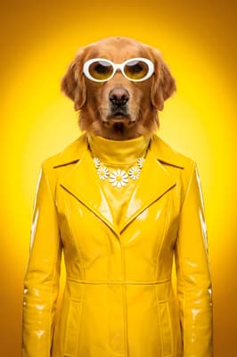 The Lemon Chrome Soul-Styler - Golden Retriever Pop Art Portrait | Fabled Paws