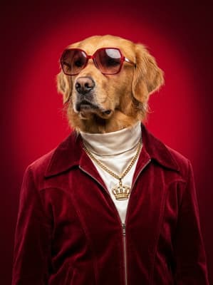 The Merlot Velour Heartstealer - Golden Retriever Pop Art Portrait | Fabled Paws