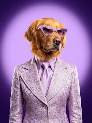 The Lilac Damask Dreamer - Golden Retriever Canvas Art | Fabled Paws