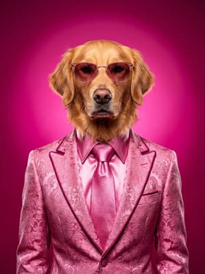 The Rose Paisley Casanova - Golden Retriever Pop Art Portrait | Fabled Paws