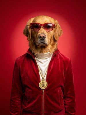 The Ruby Velvet Heartthrob - Golden Retriever Portrait | Fabled Paws