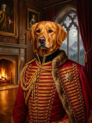Golden Retriever Nocturnal Aristocrat Imperial Hussar - Noble Art Lookbook | Fabled Paws