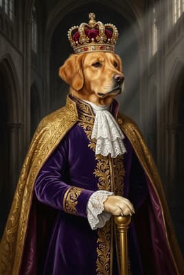 The Amethyst Gilded Patriarch - Golden Retriever Monarch Portrait | Fabled Paws
