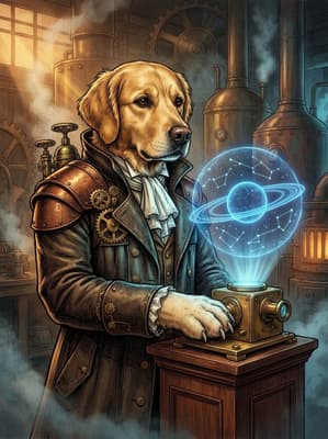 The Brass Star-Charter - Golden Retriever Portrait | Fabled Paws