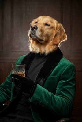 The Forest Velvet Visionary - Golden Retriever Executive Portrait | Fabled Paws