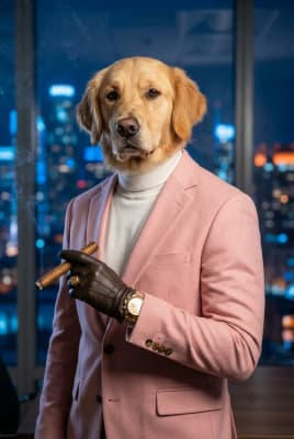 The Rose Wool Visionary - Golden Retriever Executive Canvas | Fabled Paws