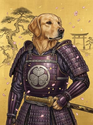The Mulberry Plate Vanguard - Golden Retriever Portrait | Fabled Paws