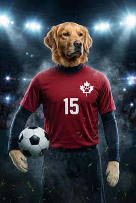 The Immortal Legend - Golden Retriever Custom Soccer Portrait | Soccer Season