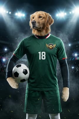 The Match-Winning Champion - Golden Retriever Custom Soccer Portrait | Match Day Soccer Season