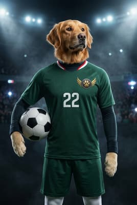 The Match-Winning Champion - Golden Retriever Custom Soccer Portrait | Final Whistle Soccer Season